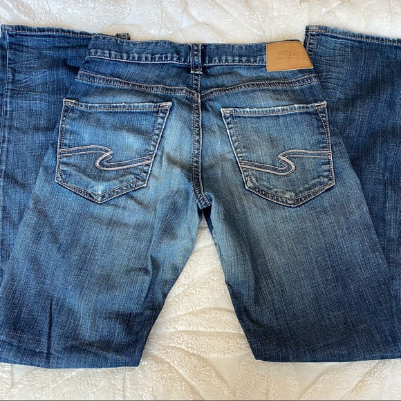 Men’s Silver “Zac” Blue Straight Jeans Size- W28 L34 - Picture 3 of 12